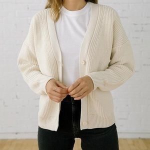 Tradlands Shelter Cotton Cardigan in Birch